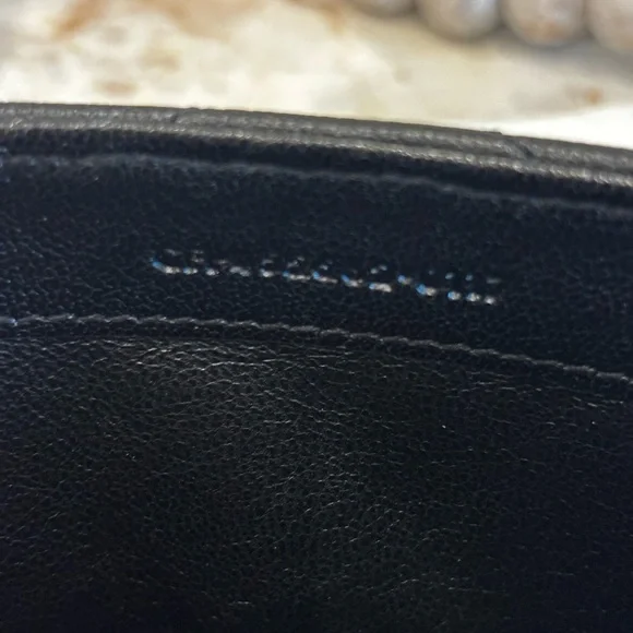 RARE Saint Laurent Calfskin Matelasse Chevron Heart Patchwork Monogram WOC-Black - Picture 12 of 15